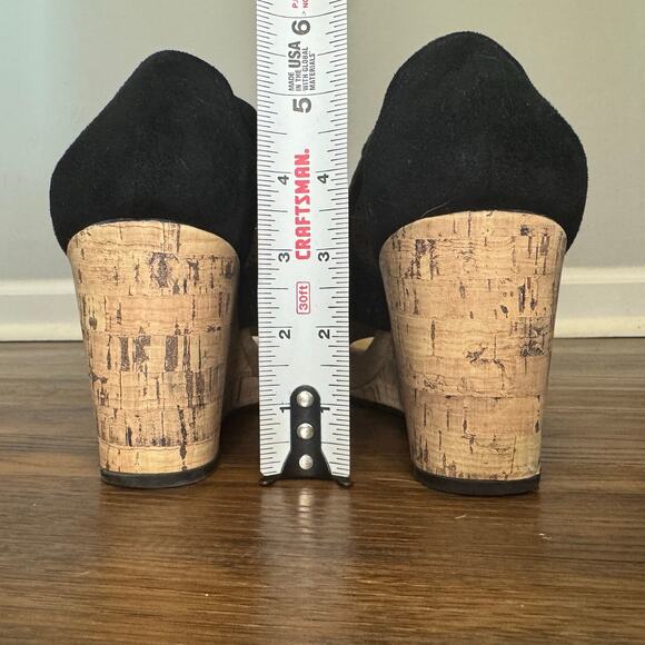 Life Stride soft system black lacer cut cork wedge size 8.5 W - Picture 6 of 8